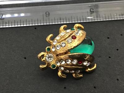 Vintage Jelly Belly Rhinestone Beetle Bug
