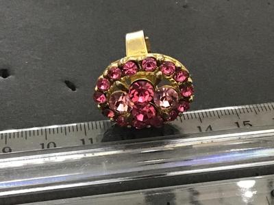 Vintage Chunky Statement Ring Pink Rhinestone