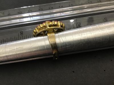 Vintage Chunky Statement Ring Pink Rhinestone