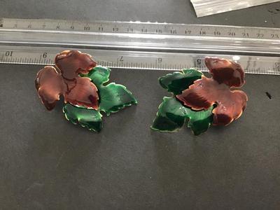 Statement Enamel Vintage Earrings. Pretty