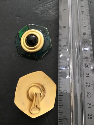 Beautiful pair of vintage enamel earrings with the cabochon center