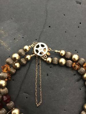 Beautiful multicolored rhinestones, 14/120 Gold filled clasp bracelet