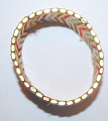 VINTAGE Gold, Silver, Rose Gold & Brass Colored Stretch BRACELET (2⅛" Opening) with Alternating Segments