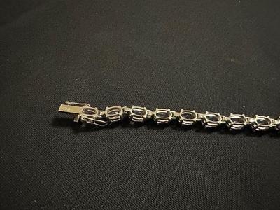 7” .925 STERLING SILVER BRACELET WITH LIGHT PURPLE AMETHYST STONES