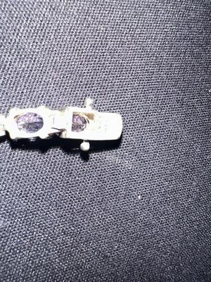 7” .925 STERLING SILVER BRACELET WITH LIGHT PURPLE AMETHYST STONES