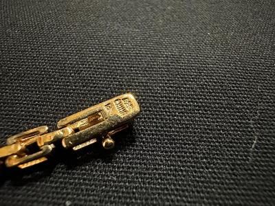 TECHNIBOND VERMEIL .925 STERLING SILVER TENNIS BRACELET WITH 5 LIGHT GREEN STONES