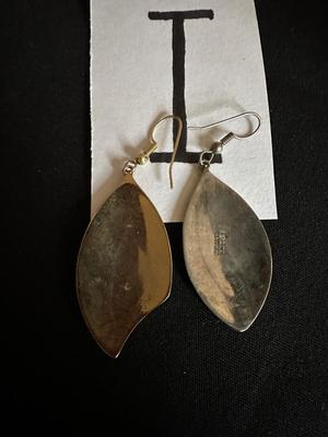 ABALONE & BLACK INLAY EARRINGS