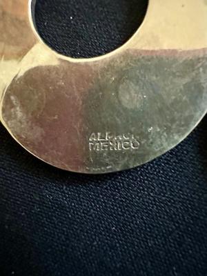 1-5/8” ABALONE & BLACK INLAY EARRINGS