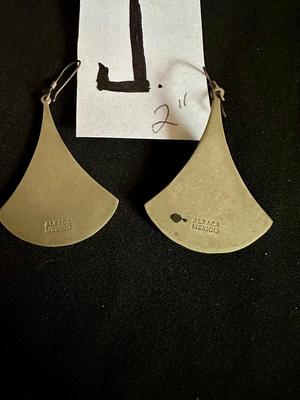 2” ABALONE & BLACK INLAY EARRINGS