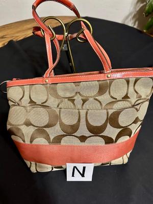 COACH BAG - PINK AND KHAKI COLORED