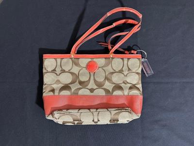 COACH BAG - PINK AND KHAKI COLORED