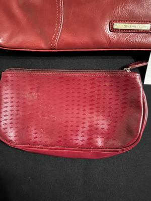 NINE WEST HAND BAG WITH RED COIN PURSE AND WALLET
