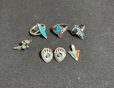 1 STERLING SILVER RING AND SOUTHWEST STYLE JEWELRY