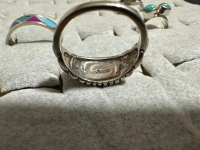2 .925 RING AND 2 SILVER TONE RINGS
