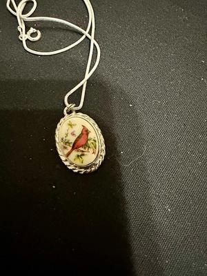 STERLING SILVER SCREW BACK EARRINGS, .925 RING WITH PINK STONE, .925 NECKLACE, AND 2 PENDANTS