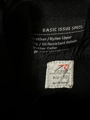 ROTHCO TACTICAL LEATHER BOOTS SIZE 10