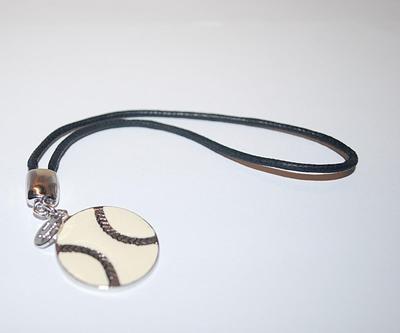 Marked "Cookie Lee ©" BASEBALL BRACELET with Large Black Cord (3¾" Opening)