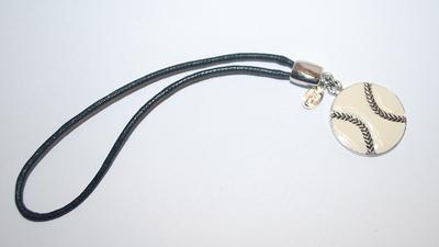 Marked "Cookie Lee ©" BASEBALL BRACELET with Large Black Cord (3¾" Opening)