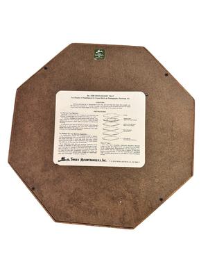 Handmade Crosstitch "Welcome" Art on Wooden Platter with Glass Cover