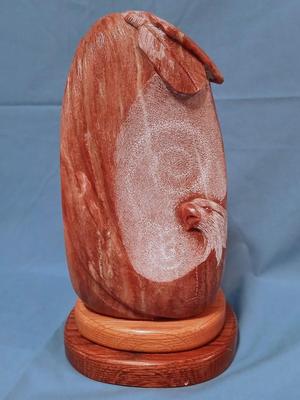 Sale Photo Thumbnail #255: Unsigned but I think the artist is Cheryl Joe. Base 6" x 5 1/2" height 11".