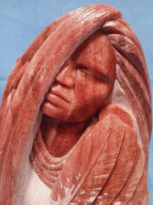 Sale Photo Thumbnail #257: Unsigned but I think the artist is Cheryl Joe. Base 6" x 5 1/2" height 11".