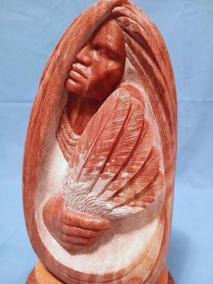 Sale Photo Thumbnail #260: Unsigned but I think the artist is Cheryl Joe. Base 6" x 5 1/2" height 11".