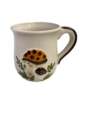 Set of 5 Stoneware Mushroom Mugs, Unmarked