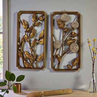 Pair of MCM Relief 3D Vintage Wall Art by Dart Ind. Made in USA