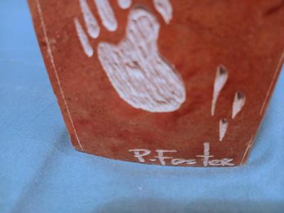 Sale Photo Thumbnail #274: Signed P. Foster. 2 3/4" wide, 2 1/2" deep x 9 3/8" high