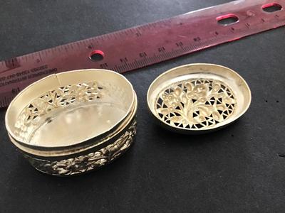 Vintage Silver Filagree Trinket Box. No Marks. Non Magnetic
