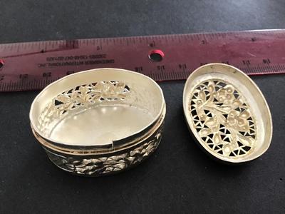 Vintage Silver Filagree Trinket Box. No Marks. Non Magnetic