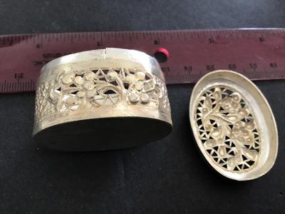 Vintage Silver Filagree Trinket Box. No Marks. Non Magnetic