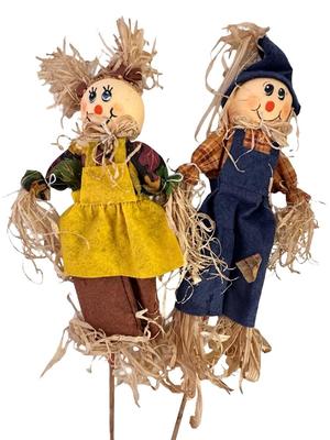 Autumn Decor-Basket with (Fake) Fruits & Veggies, Scarecrows