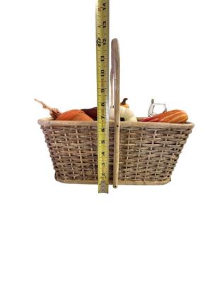 Autumn Decor-Basket with (Fake) Fruits & Veggies, Scarecrows