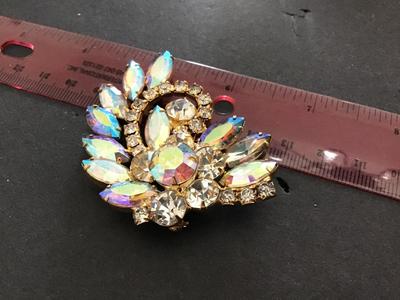 Juliana Delizza&Elster Sparkling Aurora Borealis Vintage Brooch