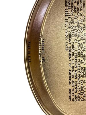 Vintage Set of 4 Currier & Ives Metal Mini Trays / Wall Plaques in Box, Four Seasons