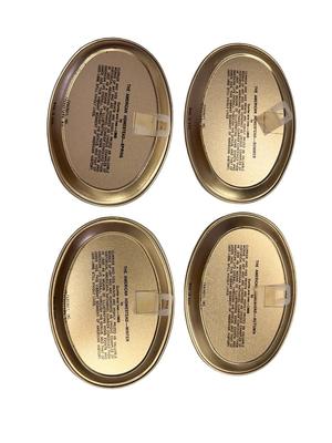 Vintage Set of 4 Currier & Ives Metal Mini Trays / Wall Plaques in Box, Four Seasons