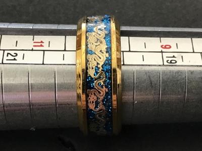 Gold Tone Blue Dragon Band