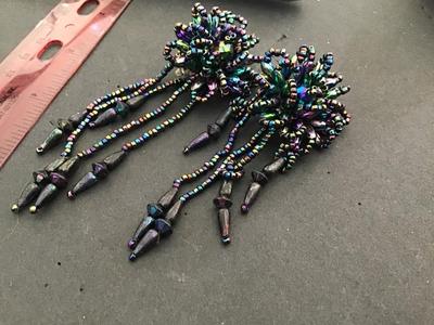 Beautiful Vintage Glass Beaded Dangle Earrings