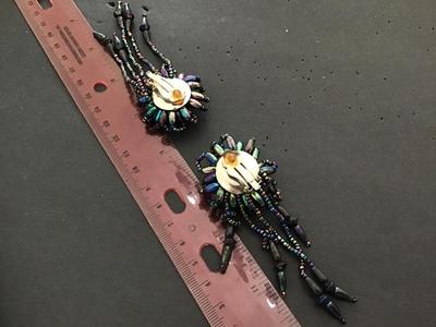 Beautiful Vintage Glass Beaded Dangle Earrings