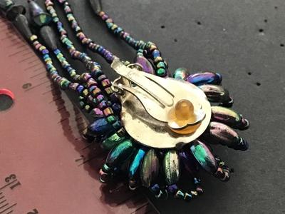 Beautiful Vintage Glass Beaded Dangle Earrings