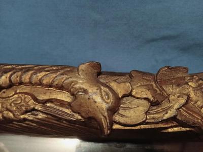 Sale Photo Thumbnail #311: 29 1/2" wide, 2" deep, 25 1/2" high. Some loss of silvering from mirror. Mirror partly detached from frame.