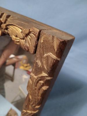 Sale Photo Thumbnail #313: 29 1/2" wide, 2" deep, 25 1/2" high. Some loss of silvering from mirror. Mirror partly detached from frame.