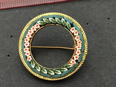 Vintage Micro Mosaic Brooch