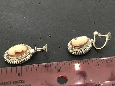Beautiful Carved Cameo Earrings
