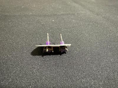 .925 PURPLE AMETHYST DANGLING EARRINGS AND PURPLE STONE STUD EARRINGS