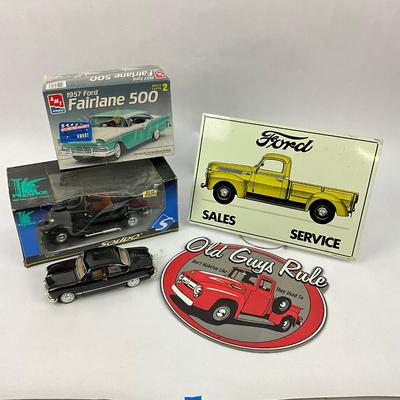 699 Lot Of CLassic Ford Model Cars And Ohio Ford Truck Sign