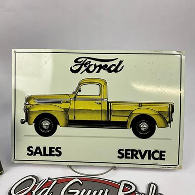 699 Lot Of CLassic Ford Model Cars And Ohio Ford Truck Sign