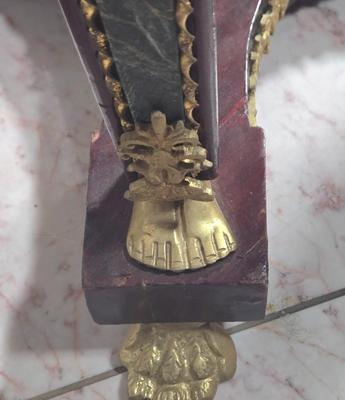 LOT 123P: Empire Style Gilt Metal and Marble Top Side Table