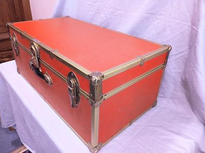 Sale Photo Thumbnail #512: Note: The trunk is a red color...the pictures show a bit more orange for some reason. 30" wide x 16" deep x 12 1/4" high